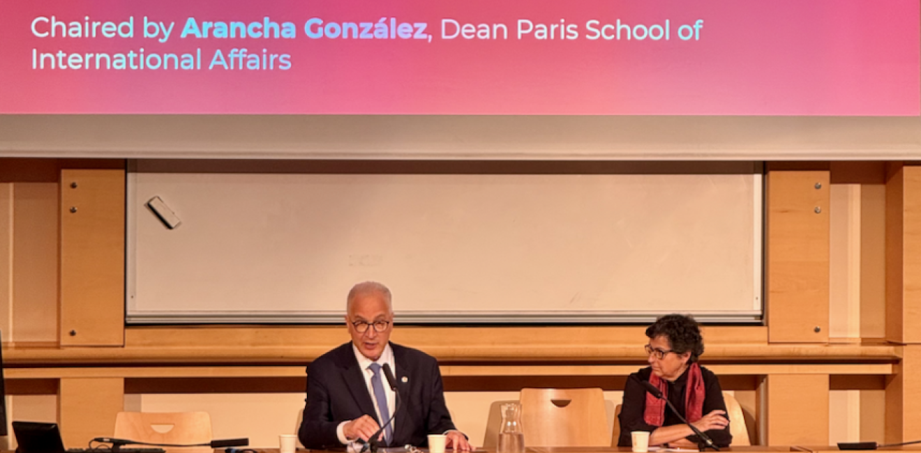 Mark Kennedy gives a speech at Sciences Po