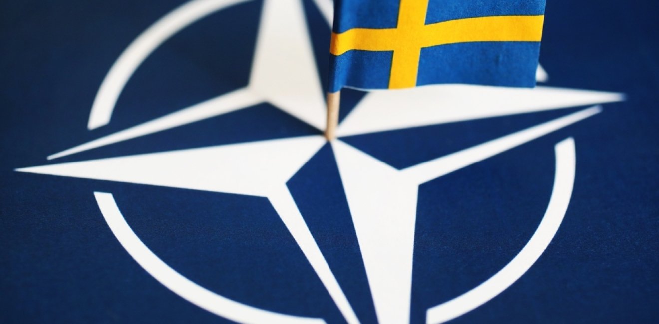 NATO and Sweden's flags