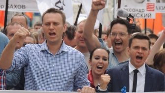 Alexei Navalny at a rally in Moscow in June, 2013