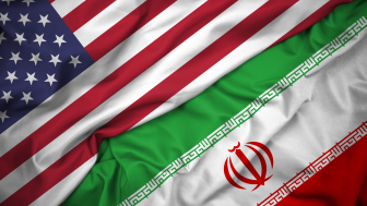 Iran US flags