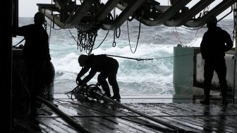 Photo of a survey vessel's operations