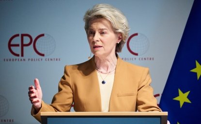 Ursula von der Leyen speaking at the European Policy Center