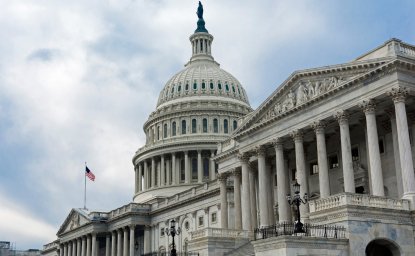 View of the United States Capitol Building in Washington DC.