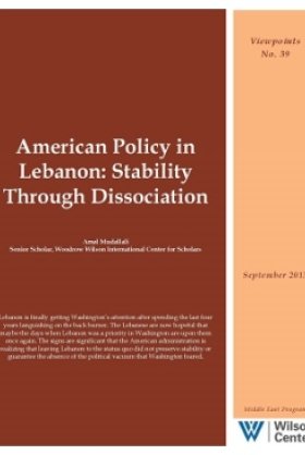 American Policy in Lebanon: Stability Through Dissociation