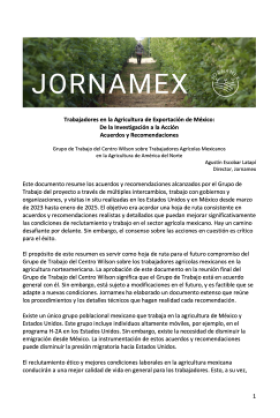 Trabajadores en la Agricultura de Exportación de México: De la Investigación a la Acción Acuerdos y Recomendaciones