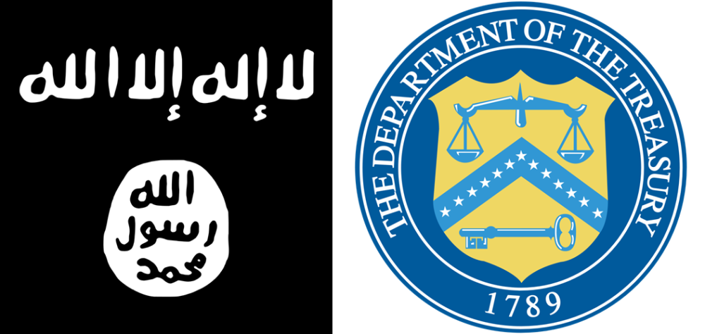 ISIS flag Treasury seal