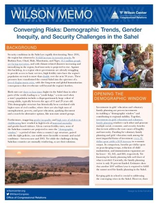 Image - Wilson Memo | Converging Risks: Demographic Trends, Gender Inequity, and Security Challenges in the Sahel