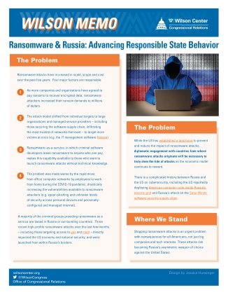 Wilson Memo: Ransomware & Russia