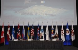 Representing 8 Arctic state flags, 6 Permanent Participant flags and one flag for the Arctic Council