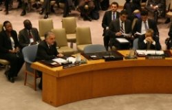 People sitting around desk in UN Security Council 