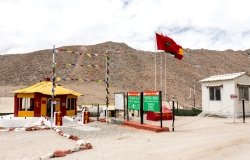 An Indian Army base at Chang La pass in Ladakh, India.
