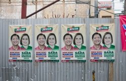 Campaign posters featuring Ferdinand Marcos Jr. and Sara Duterte.