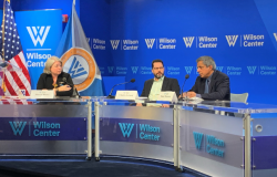 Sharon Burke, Charles Iceland, and Roger Pulwarty on a panel during the event