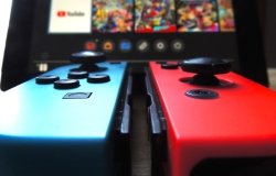 Nintendo Switch controller and TV