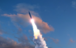 Image Nuclear missile shooting over water