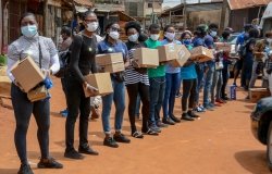 Volunteers at the Lagos Food Bank Initiative in Ikotun, Lagos, Nigeria