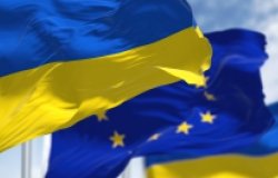 Ukrainian and the EU flag
