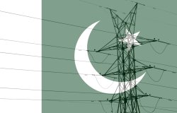 Pakistan Flag & Electrical wires