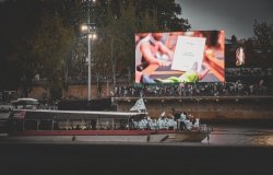 Olympic Refugee Team on the Seine River